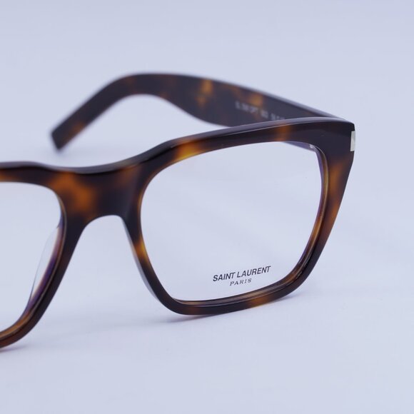 Saint Laurent SL598OPT 003 Eyeglasses Havana 56mm Rectangle Frame - Picture 2 of 12